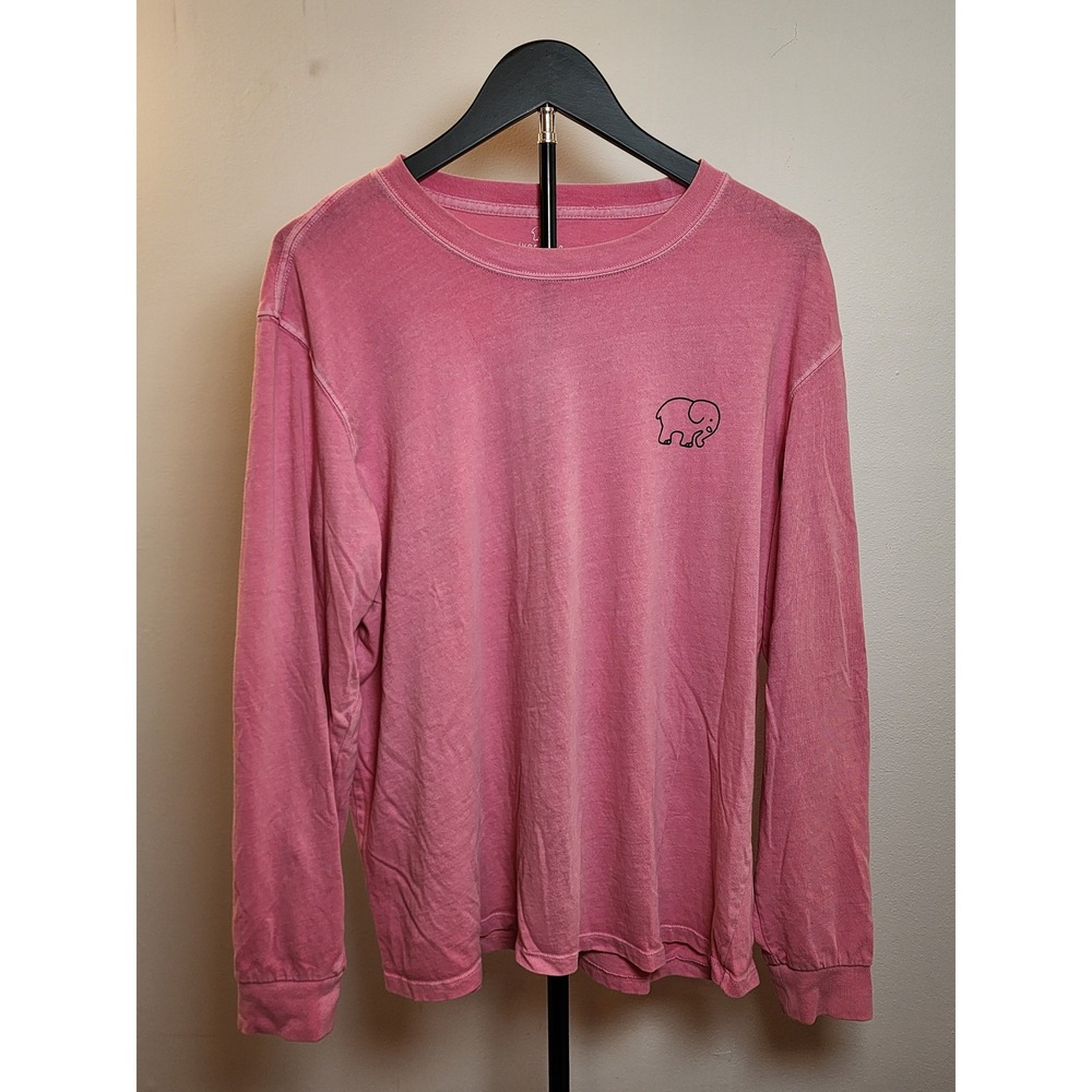 Ivory Ella Pink Plaid Elephant Graphic Long Sleeve T-Shirt Womens‎ Large L